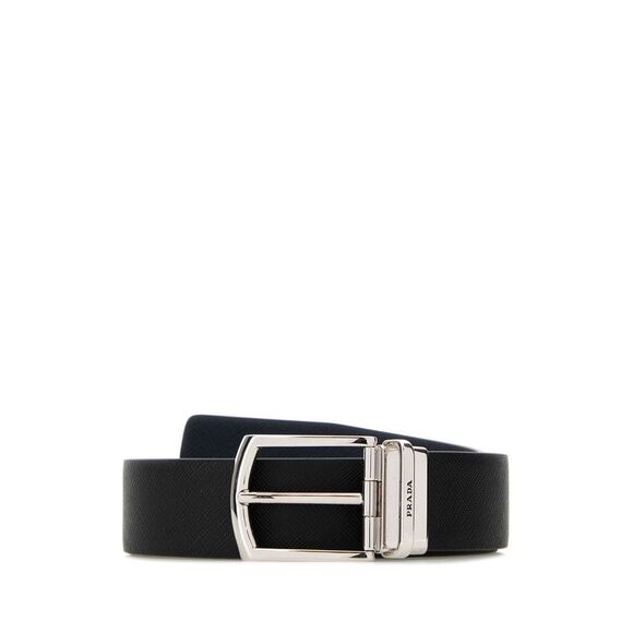 Prada Men Black Leather Belt